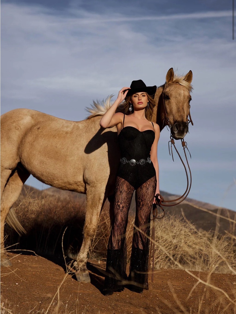 12th Tribe Belladonna Black Lace Jumpsuit